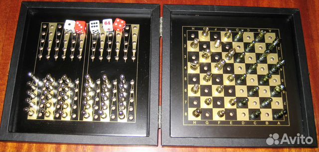 Подарочный сувенирный набор шахматы и нарды 2 в о