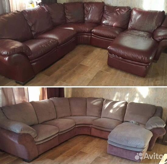 Перетяжка и замена обивки кресел из кожи