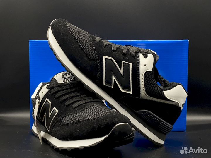 Черные мужские кроссовки New Balance 574, размеры