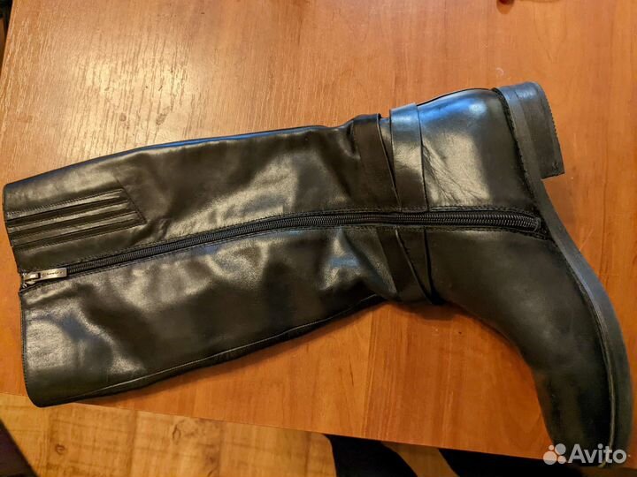 Сапоги высокие кожаные Эконика