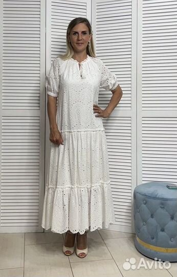 Платье женское, летнее, хлопковое, шитье