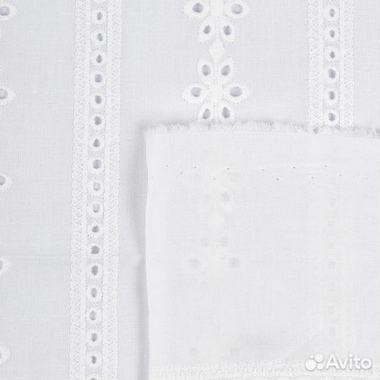 Ткань шитье цвет белый отрез 2м