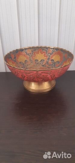 Ваза для фруктов СССР латунь