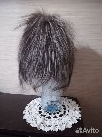 Шапка меховая чернобурка бу,Сост отличное