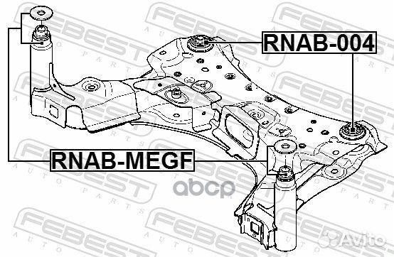 Сайлентблок подрамника Febest 1863