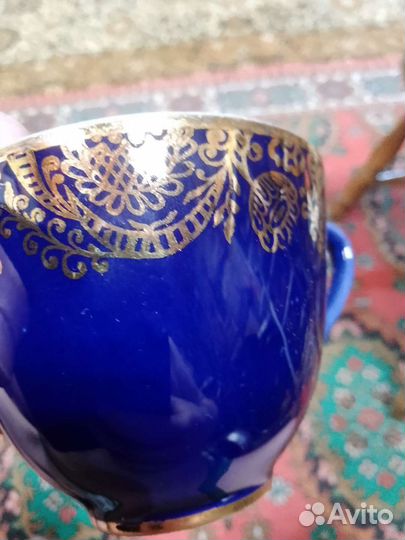 Чайные пары лфз кобальт с золотом из СССР