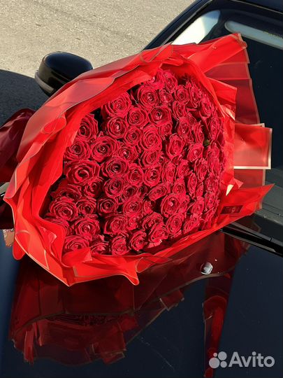 101 роза живые цветы букеты