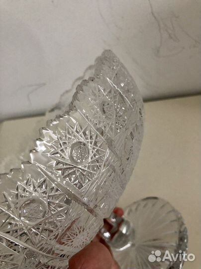 Ваза для фруктов хрусталь Чехия