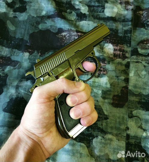 Коллекционный пистолет металлик зажигалка