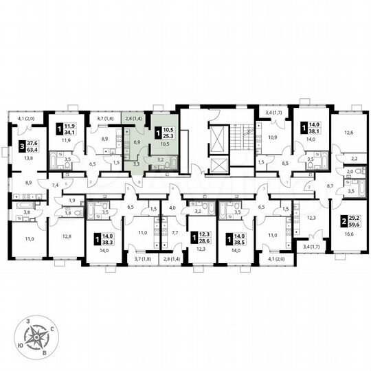 Квартира-студия, 25,3 м², 20/24 эт.