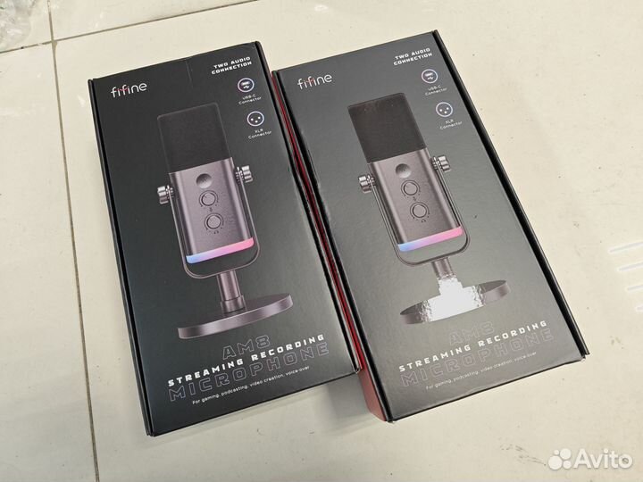 Микрофон динамический Fifine AM8, USB/XLR (черн/бе