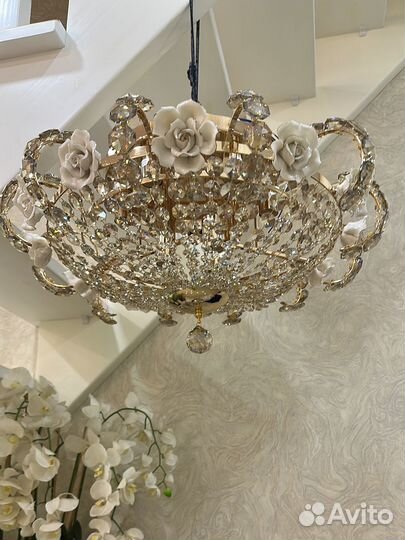 Хрустальная люстра большая на 20-30кв метров
