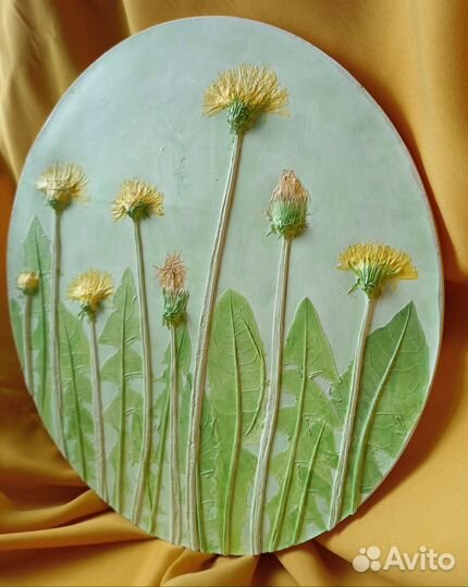 Ботанический барельеф 28см. Декор для дома