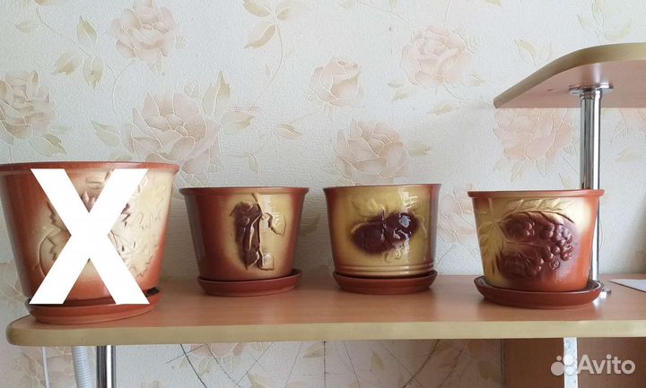 Горшки цветочные глиняные