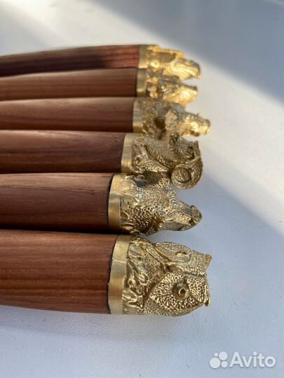 Набор шампуров в колчане из кожи