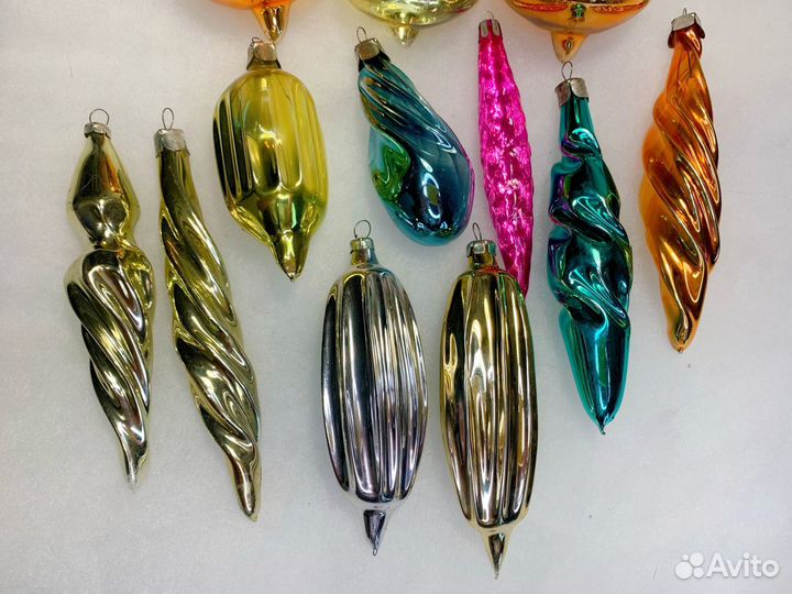 Елочные игрушки СССР сосульки фонарики