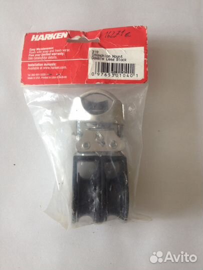 Яхтенный такелажный блок Harken 40 мм двушкивный