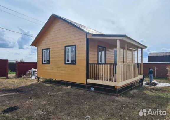 Каркасный дом8х6 с тирасами без утеплённо вариант