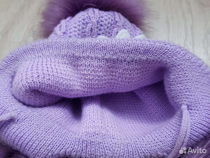Шапка и шарфы на девочку 4-7 лет