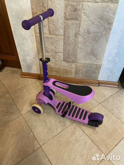 Самокат детский трехколесный с сиденьем Dewolf