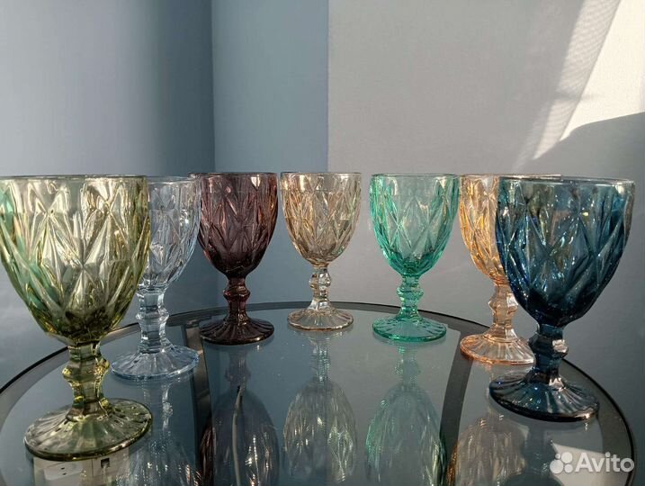 Бокалы/Набор бокалов/Цветные бокалы/Бокалы 6 шт