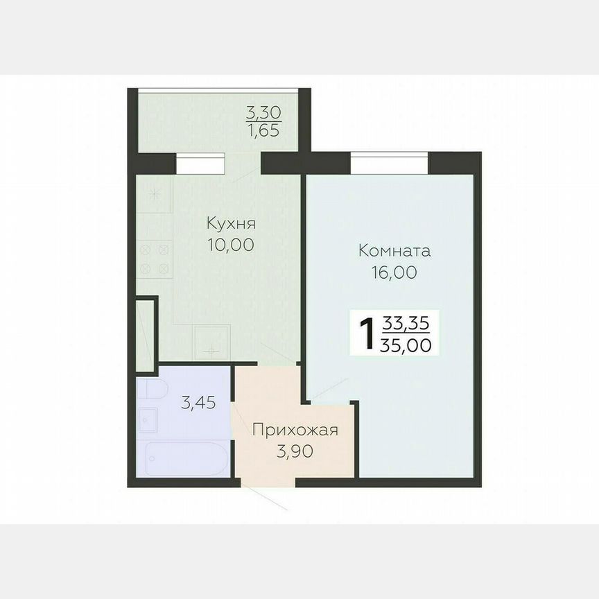 1-к. квартира, 35 м², 14/15 эт.