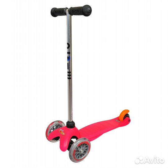 Самокат Scooter трехколесный, цв. розовый