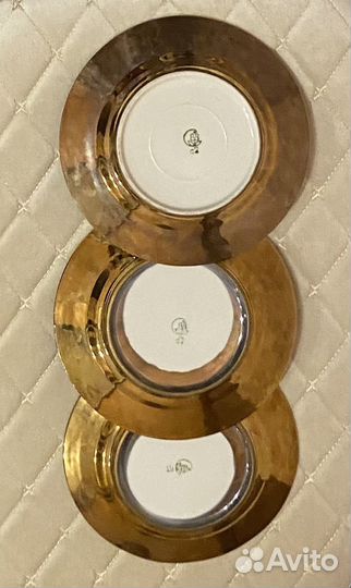 Тарелки интерьерные позолота