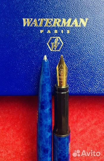 Waterman набор 2 ручки синий мрамор