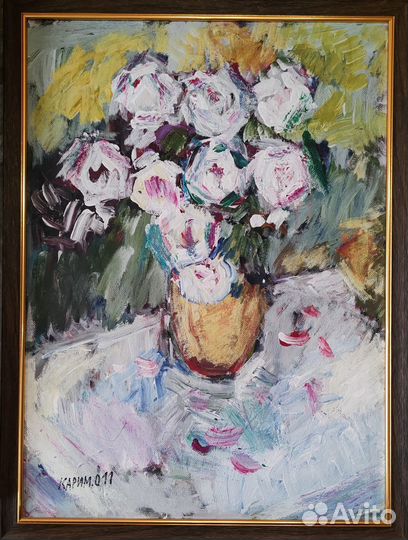 Картина маслом в раме 80х60 Натюрморт от художника