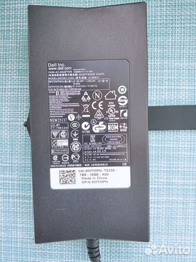 Блок питания dell 130W 6.7 A 7.4x5.0 мм