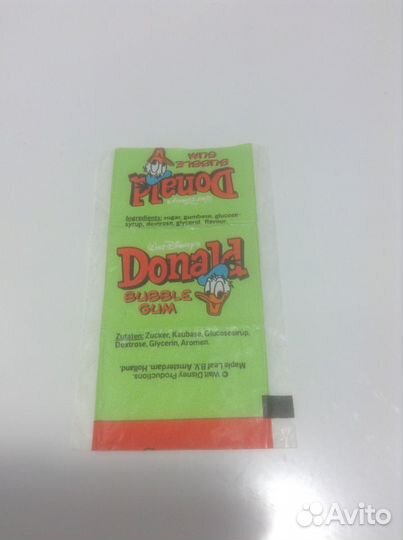 Фантик от жвачки Donald зеленый 1 шт