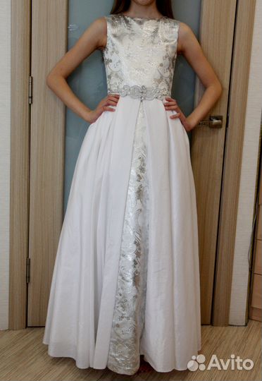 Платье белое бальное для девочки, рост 152-158