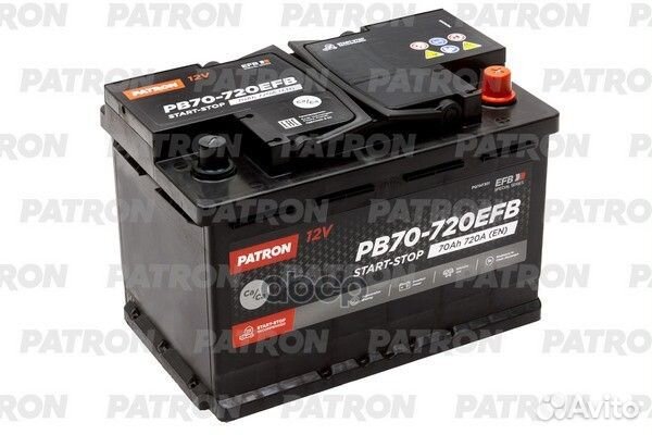 Аккумулятор patron EFB Start&Stop 12V 70AH 720A