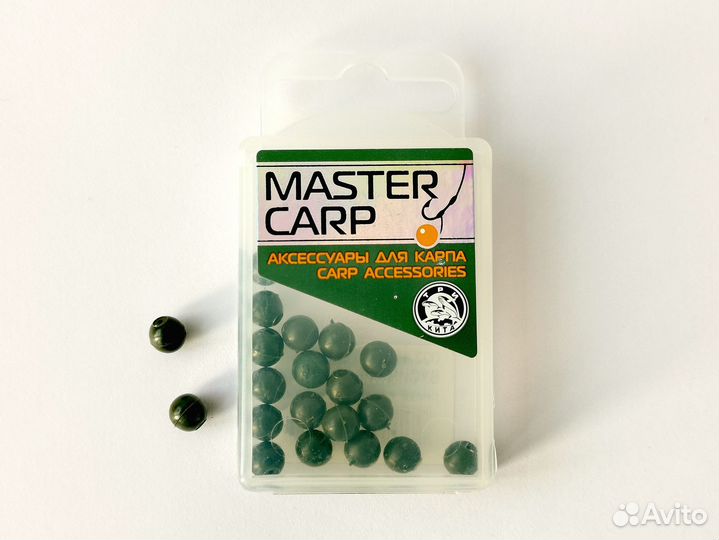 Бусина (коробочка) d.6 зеленая (силикон) (уп/20шт)