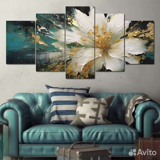 Картина маслом цветы в абстрактном сюжете