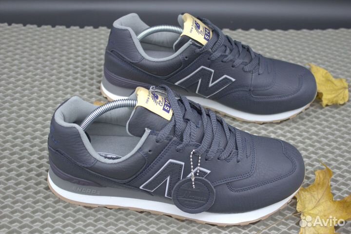 Кроссовки NEW balance 574 мужские, кожаные