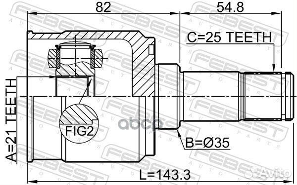 Шрус внутренний задний 21x35x25 3511NL3R Febest