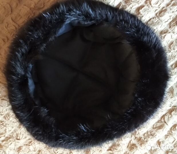 Норковая новая мужская шапка с козырьком 58см