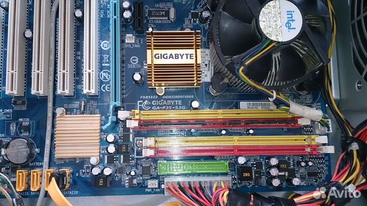 Материнская плата с процессором Core2Duo, 2 Гб озу