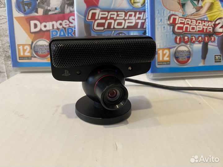 Комплект 2 PS Move+камера+3 игры