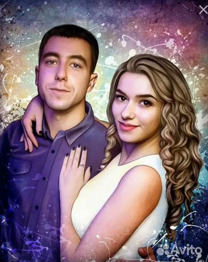 Портрет по фото на холсте, картины на холсте, печа