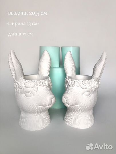 Силиконовая форма для гипса Кашпо Ваза Кролик