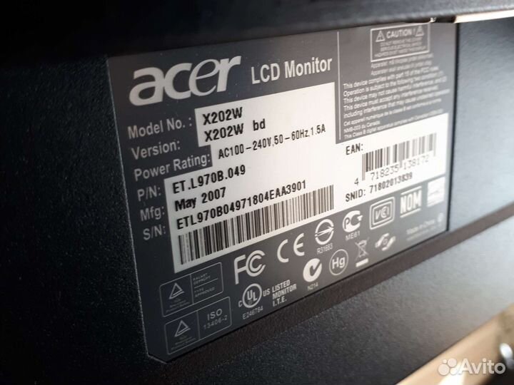 Монитор Acer X202W