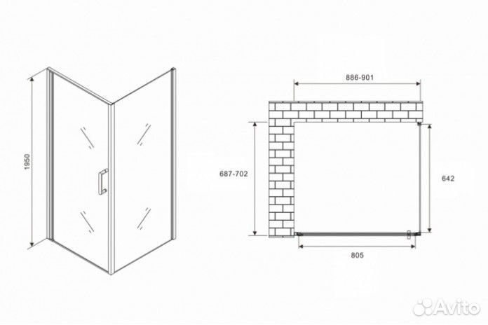 Душевой уголок Abber Sonnenstrand AG04090B-S70B 90x70