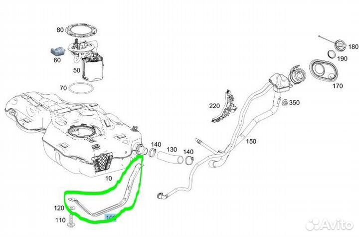 Крепление топливного бака Mercedes-Benz Cla-Class