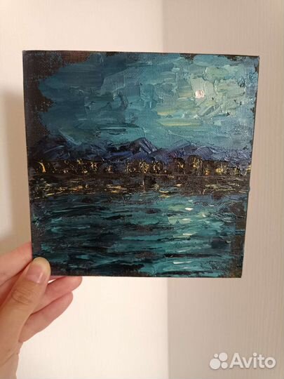 Картина маслом лунная ночь