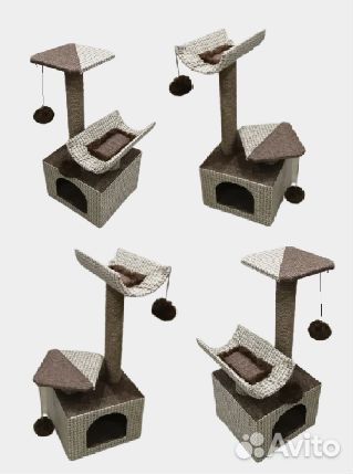 Домик-когтеточка-трансформер для кошек /35х35х83см