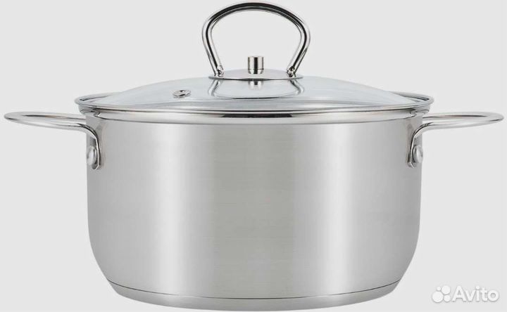 Новая. Кастрюля 3л с крышкой, нержавеющая сталь