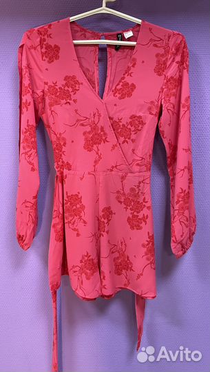 H&M Комбинезон-шорты с дл рук темно-роз EUR 32 XXS